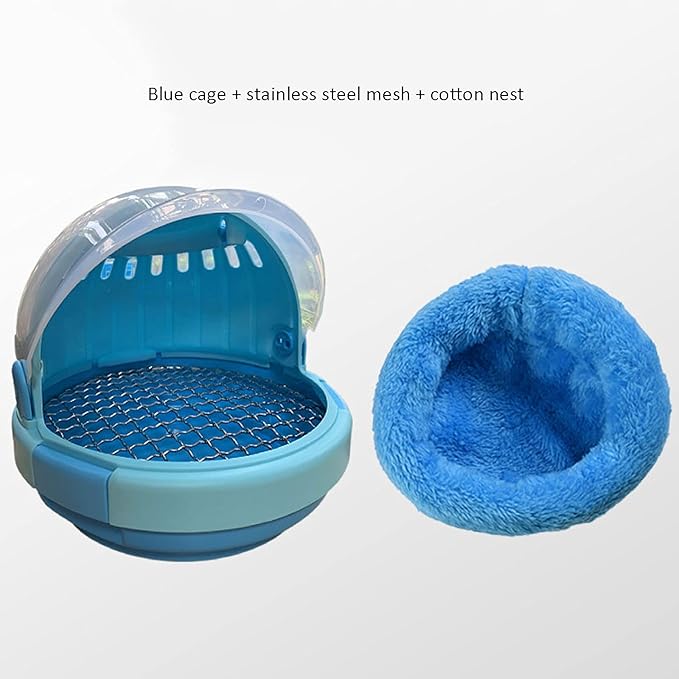 Liudan Bird Cage Bird Carrier Transparent Light Parrots for Cockatiels Small Animal Travel Bag for Hamster Squirrel Lovebirds Cage (Color : Blue)