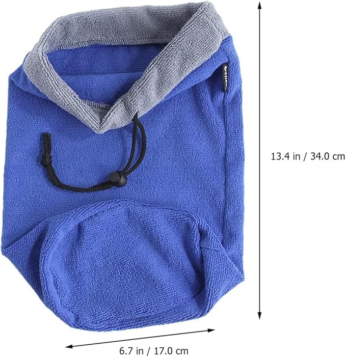 Bearded Dragon Bathing Essentials Kit - Fast Drying Absorbent Towel Bag & 2PC Reptile Brushes Comprehensive Accessories for Gecko, Lizard, Leopard Gecko (Blue)