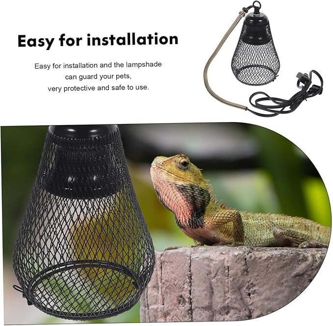 Mikikit Reptile Heating Lamp Shade Scale Lamp Mesh Cover Easy Install Remove High-Strength Mesh Heat Dissipation Pet Accessory