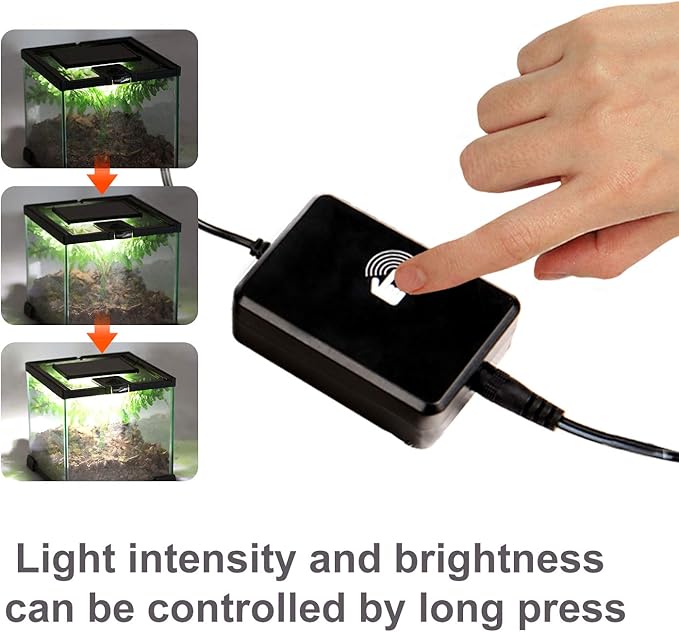 REPTI ZOO Terrarium Light - Day and Night Mode Reptile LED Light Hood with White and Blue Light for Different Pet Habits