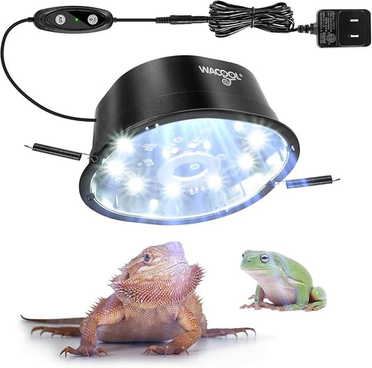 Wacool LED UVB Light for Reptiles, Dimming UVA UVB Reptile Light, 6W UVB Bulb with Adjustable Brightness, UVB5.0 & UVB10.0 Modes for Bearded Dragon, Gecko, Lizard, Turtle, Snake