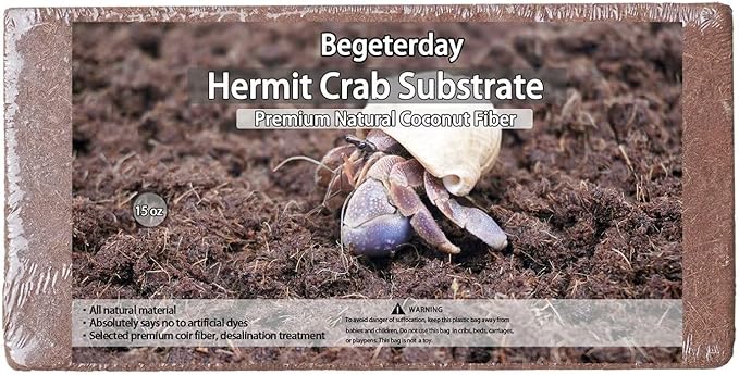 15oz Coco Coir Brick for Hermit Crab, Great Coconut Fiber for Sand Blends, Hermit Crab Accessories