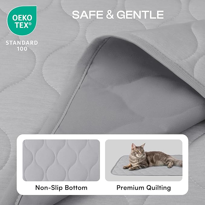 Luciphia Waterproof Cooling Mat for Dogs Couch Cover Q-MAX>0.5, Leakproof Pet Pad Non-Slip Throw Blanket for Cat Puppy Crate Bed Protector Outdoor (Cloud Grey, 60x80 inches)