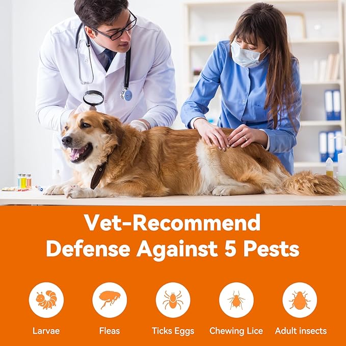 PUAINTA Addcool Plus Flea and Tick Prevention for Medium Dogs (23-44 lbs), Professional Topical Treatment, 3 Monthly Doses, Fast-Acting Waterproof Dog Flea Drops