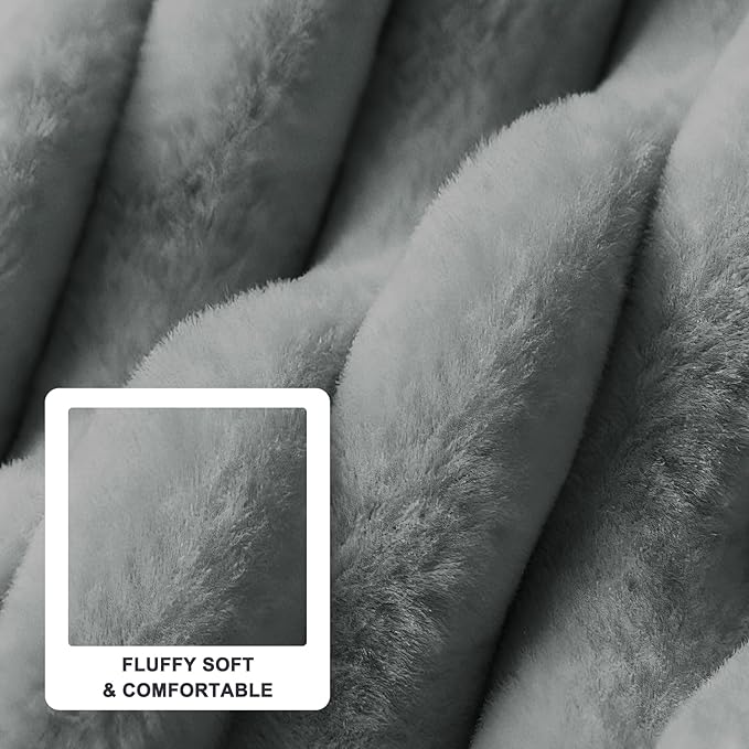 FURTIME Dog Beds Large Sized Dog, Washable Orthopedic Pet Bed with Removable Cover, Rectangle Soft Calming Sleeping Puppy Bed Durable Pet Cuddler with Anti-Slip Bottom, Grey, L(36"x27"x8")