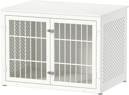 rehomerance 42" Heavy Duty Dog Crate Furniture for Large and Medium Dogs, Enclosed Design Wooden Metal Kennel, Wooden Cage Furniture Indoor, Decorative Dog Kennel End Table