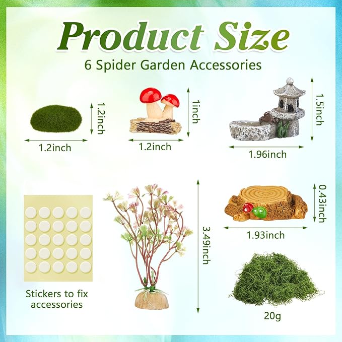 Jumping Spider Enclosure with Habitat Mini Figurines Set Acrylic Terrarium Habitat Mini Jumping Spider House Decorations for Tarantulas Snail Mantis Small Reptiles(Side Door)