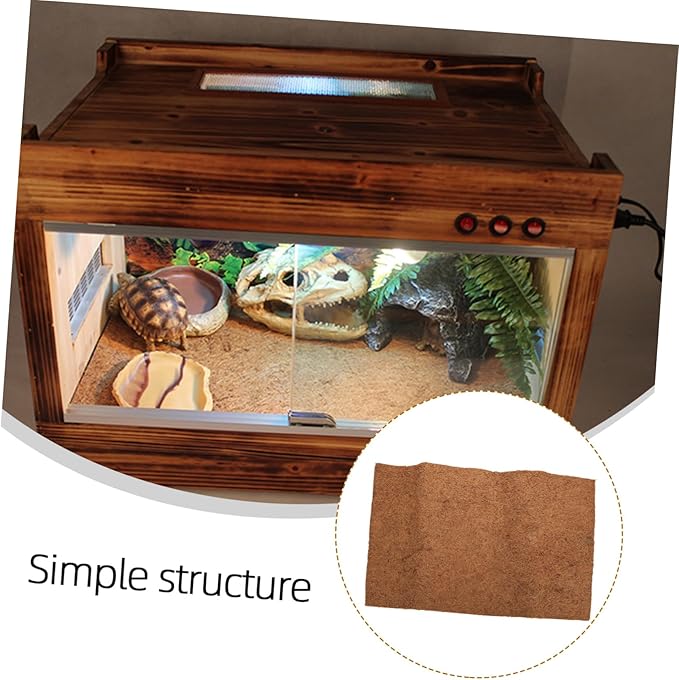 Abaodam Natural Coconut Fiber Mat for Reptiles Breathable Bedding Liner for Terrarium Use Strong Permeability Easy to Clean Non Deforming Reptile Bed Mat