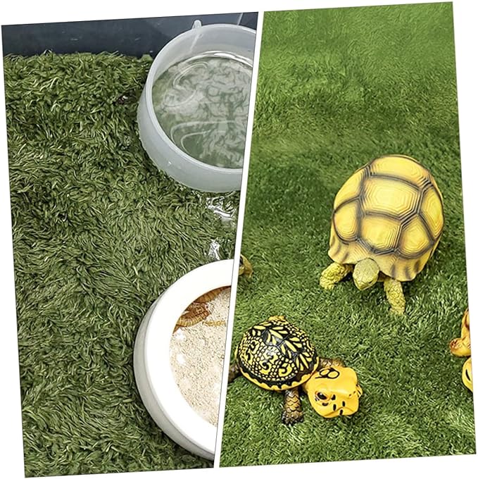 Reptile Carpet Mat for Terrarium Lifelike Fake Grass for Lizards Tortoises and Frogs Moisture Retaining Reusable Substrate for Reptile Habitats