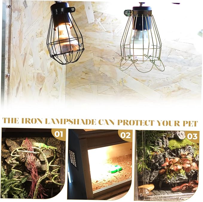 Yardwe 3pcs Reptile Lamp Protective Cover Scald Lampshade for Pet Box Easy Installation Compatible Fluorescent Bulbs Safe for Lizards Snakes