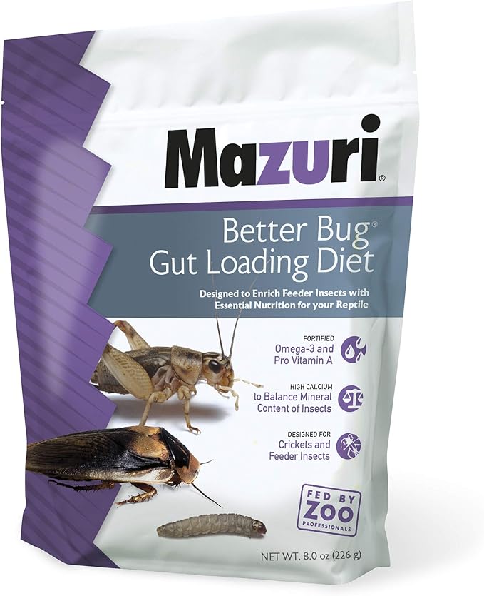 Mazuri | Better Bug Gut-Loading Cricket Diet | 8 Ounce (8 OZ) Bag