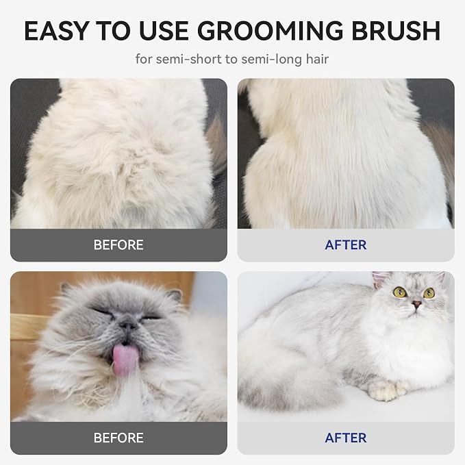 aumuca Skin Friendly Self-Cleaning Slicker Brush for Dogs & Cats, Gentle Pet Grooming Tool for Shedding & Deshedding, Efficient Hair Remover for Long & Short Haired Pets - Image 7