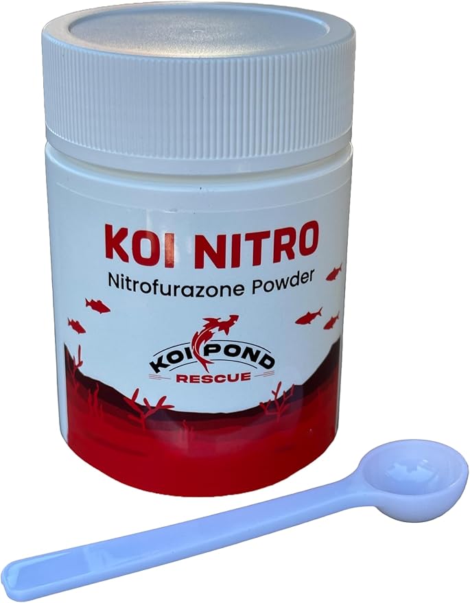 KOI Nitro (5 Grams) Nitrofurazone Powder, Effective Fish Treatment for Bacterial Infections in Koi and Ornamental Fish