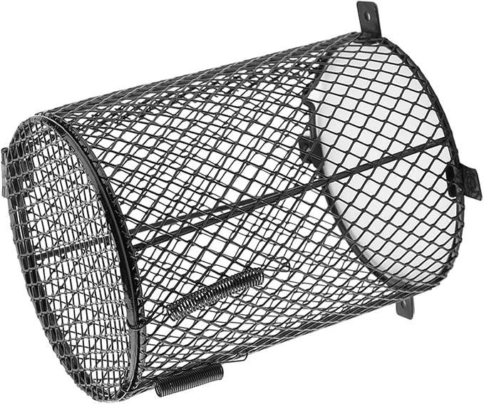Zunate Reptile AntiScald Lampshade, Metal Reptile Cover Reptile Heating Bulb Guard for Day Lights/Reptile Lamps/Heating Lamp Ect Pet Lampshade (Round)