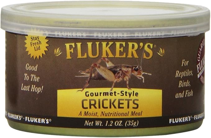Fluker's Gourmet Canned Food for Reptiles, Fish, Birds and Small Animals, Crickets, 1.2 oz