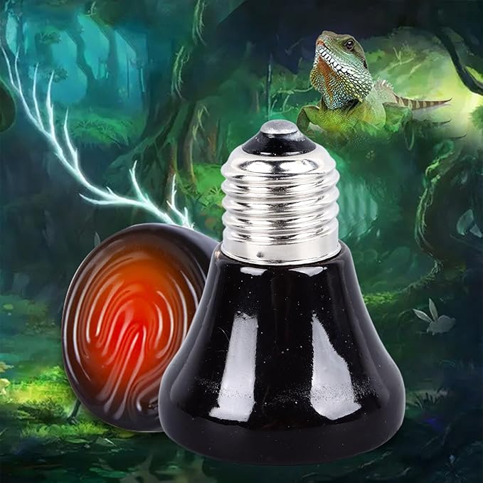 Ceramic Heat Emitter, Reptile Heat Bulbs, No Light Emitting Heat Bulbs, for Amphibian Terrarium, Bearded Dragon Lizard Snake Turtle, Brooder Coop Incubating Chicken (100w)