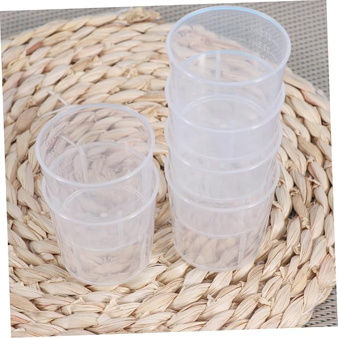 Happyyami 100pcs Creative Measuring Cups for Reptile Feeding Food Cups Scales for Accurate Portion Control Easy to Clean for Lizards and Other Pets