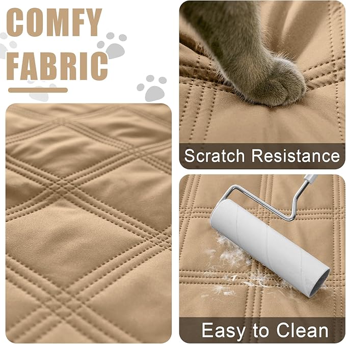 Smiry Waterproof Dog Bed Cover Blanket 30x53, Soft Reversible Pet Blanket, Washable Leakproof Cats Dogs Couch Cover for Sofa, Couch, Furniture, Camel/Camel