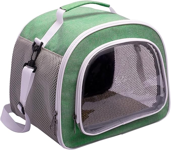 Clear Designed Pet Carrier Bag with Widening Handle& Mesh Window Foldable Bird Travel Out Package Travel Cage