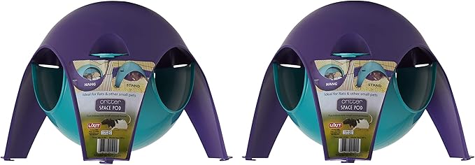 Lixit Igloos and Hideaways for Guinea Pigs, Rats, Mice, Hamsters, Gerbils and Other Small Animals (Assorted Pack of 2, Large Space Pod)
