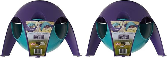 Lixit Igloos and Hideaways for Guinea Pigs, Rats, Mice, Hamsters, Gerbils and Other Small Animals (Assorted Pack of 2, Large Space Pod)