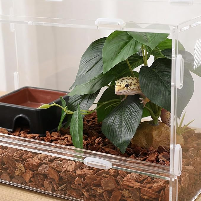Artificial Reptile Terrarium Plants, Artificial Plant for Terrarium Fake Reptile Plants for Terrariums Plant with Suction Cup Habitat Accessories