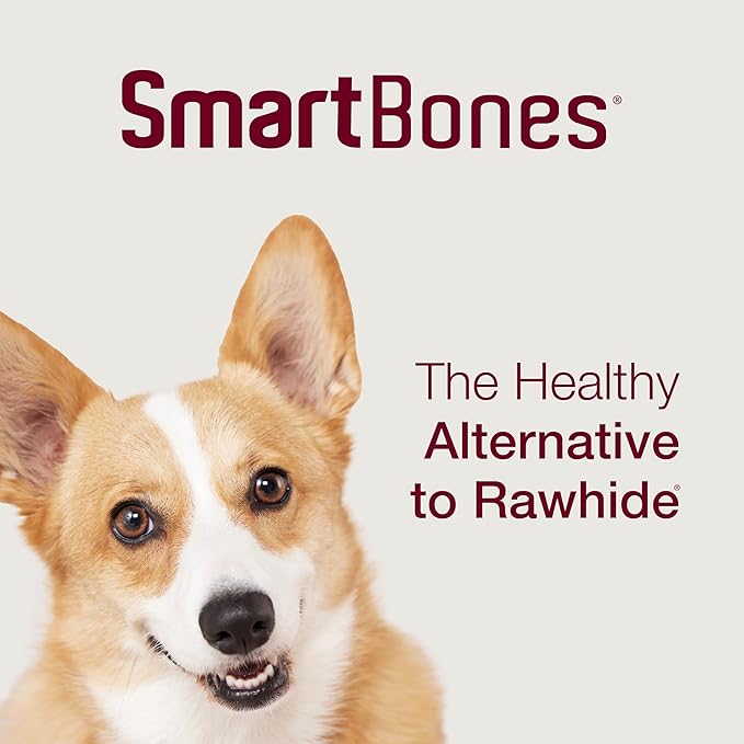 SmartBones Mini Bones With Real Peanut Butter 56 Count, Rawhide-Free Chews For Dogs