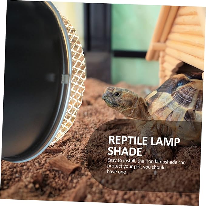 2pcs Reptile Heating Lamp Shade Scald Lamp Cover for Reptiles Mesh Protector for Turtles Snakes and Lizards and Easy Installation Essential