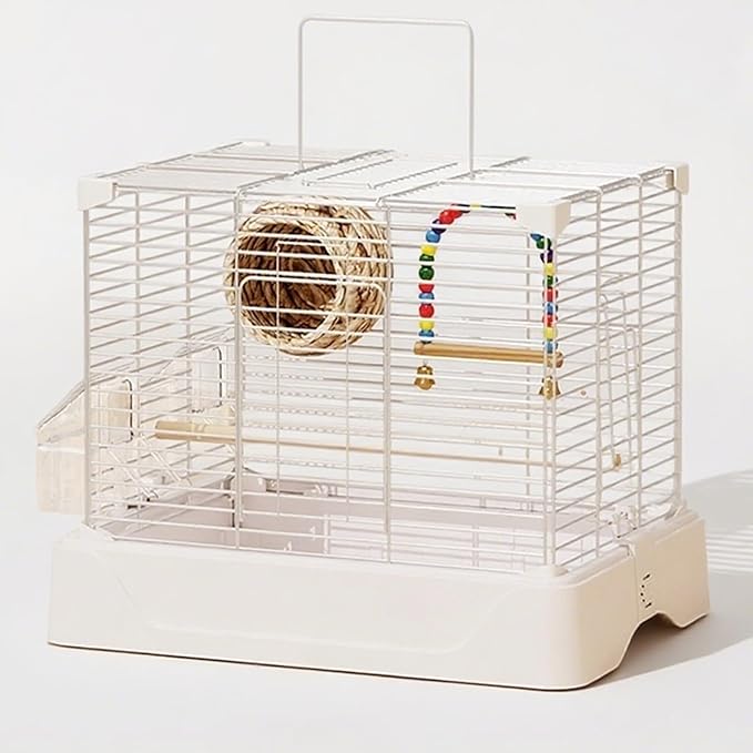 Outdoor Flight Bird Cage White, Parakeet Bird Carrier Travel Cage Indoor Flight Bird Aviary for Cockatiels, Canaries, Finch(Medium(7pcs))