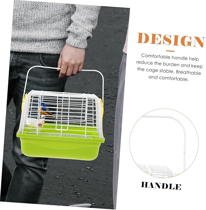 1Set Portable Bird Travel Cage Handheld Parrot Carrier with Spacious Design for Sightseeing Camping and Hiking for Parakeets Budgies and Birds