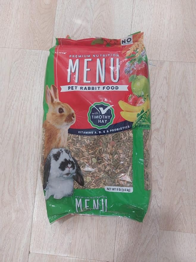 Premium Nutrition MENU Pet Rabbit Food - Timothy Hay Pellets, 8Lb