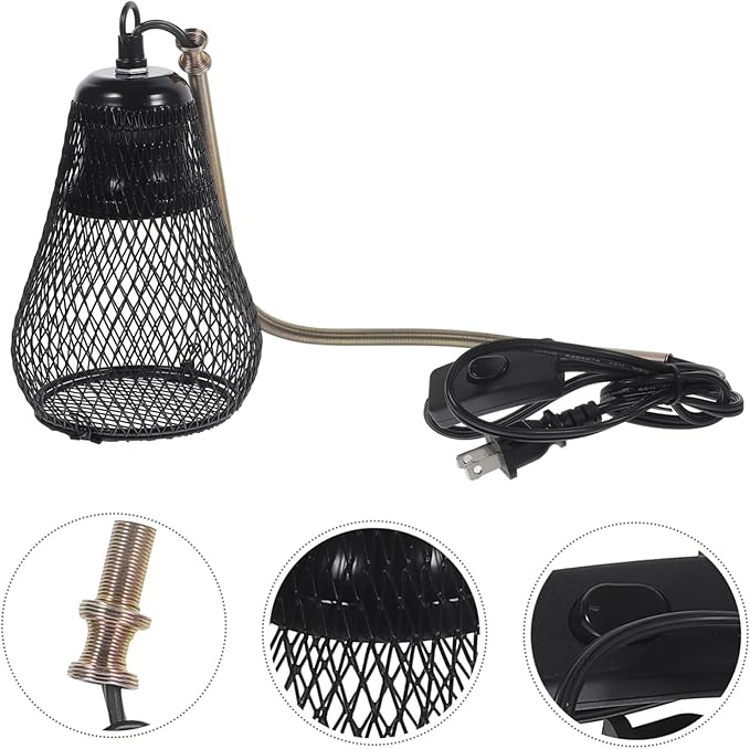 Kisangel Accessories Reptile Tank Heater Lampshade -Scale Mesh Cover Easy to Install Us Plug