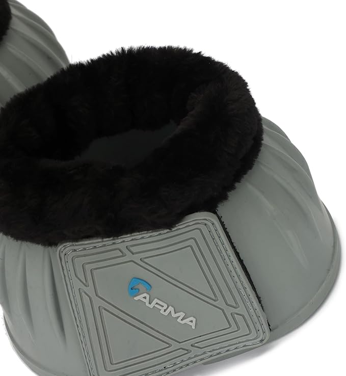 Shires ARMA Fleece Trim Bell Boot (Grey, Pony)