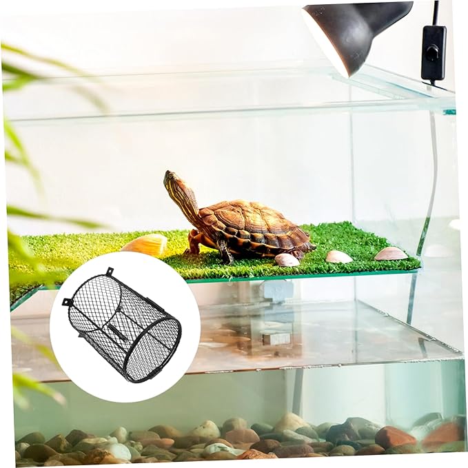 ERINGOGO Reptile Heat Lamp Protector Mesh Cover Anti-Scald Heating Bulb Cage for Reptiles Easy to Clean Design for Safe Monitoring of Pets Terrariums