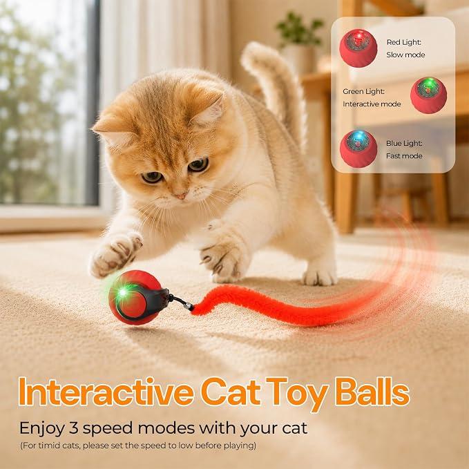 Interactive Cat Toys with Bird Sounds & 3 Speed Modes for Indoor Cats Play - Image 2