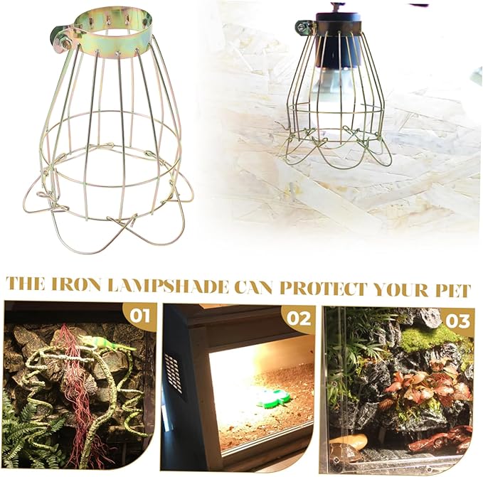 BESPORTBLE 5pcs Box Reptile Lampshade Shell Heat Lamp Shade Clamp Scalding Mesh Cover Easy Install Pet-friendly