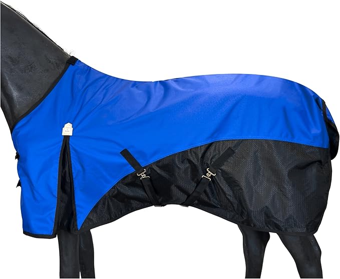 BARN & STABLE 600D Ripstop Lightweight Horse Turnout Sheet No Fill,Water-Resistant & Breathable Horse Blanket for Spring and Mild Weather, with Anti-Rub Fleece Withers