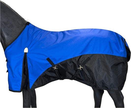 BARN & STABLE 600D Ripstop Lightweight Horse Turnout Sheet No Fill,Water-Resistant & Breathable Horse Blanket for Spring and Mild Weather, with Anti-Rub Fleece Withers