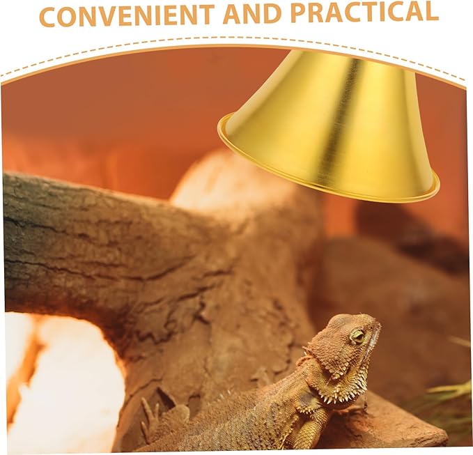 TOYANDONA Reptile Heat Lamp Shade Construction Insulated Interior Protective Design for Reptile Tanks Compatible Heat Bulbs for Optimal Temperature Regulation