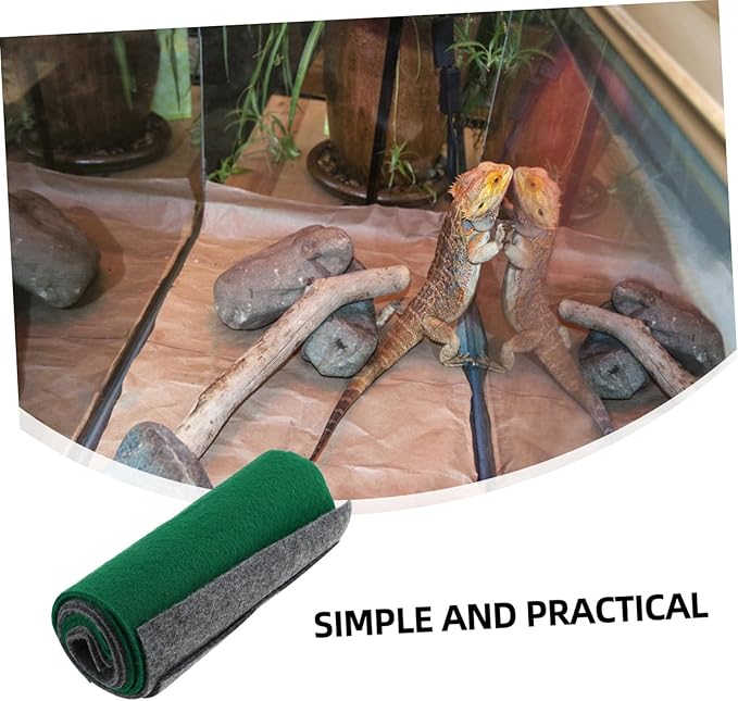 POPETPOP 4pcs Reptile Carpet Mat for Terrarium Bedding Absorbent and Breathable Substrate for Lizards Geckos and Tortoises Mats