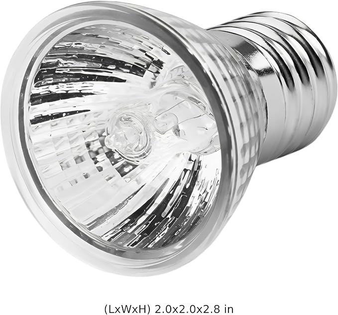 2 Pcs Basking Light Bulb for Turtle, 50W Uva Uvb Bulbs, Reptile Heat Bulb, Calcium Absorption, Pet Heating Suitable for Chicken Coop Brooding and Physical Therapy