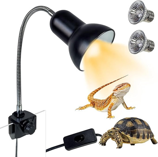 BNOSDM Reptile Heat Lamp, UVA UVB Reptile Light Bulb 25W & 50W Basking Light with 360° Rotatable, Tortoise Heat Lamp for Turtle Lizard Snake Chick Cockatoo
