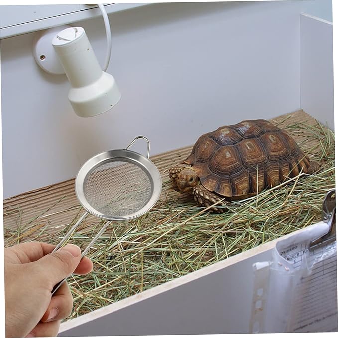 Mipcase 4pcs Stainless Steel Reptile Sand Shovel Litter Cleaner for Tortoises and Lizards Fine Mesh Sifting Tool for Efficient Excrement Removal