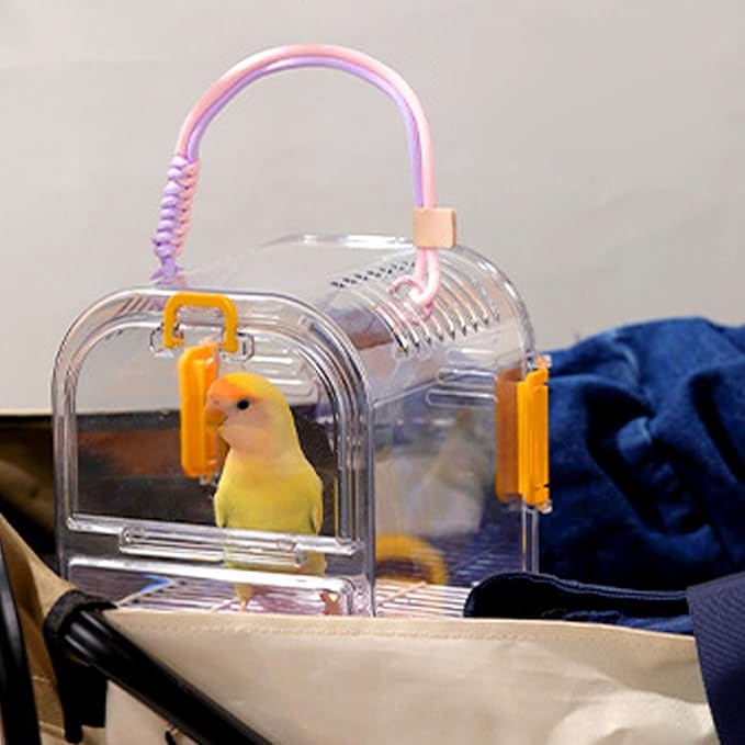 Small Bird Cage Travel Carrier Cage Foldable Bird Aviary Portable Flight Birdcage Budgie Cage with Food Box Parrot Cage Bird Carrier(Green)
