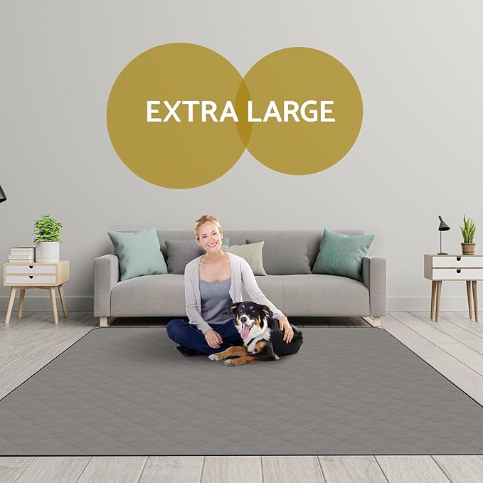 Washable Reusable Dog Pee Pads, 82"x120" Absorbent & Waterproof Puppy Training Pad for Crate, Playpen & Carpet, Large Potty Pads for Dogs, Cats & Small Pets