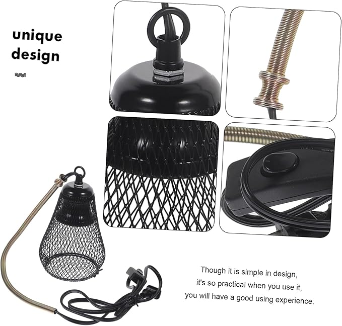 Angoily Reptile Heat Lamp Shade Scald Cover for Pets Gourd Design with Hook Efficient Heat Dissipation for Bearded Dragons Snakes and Lizards