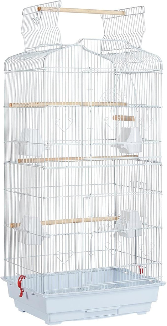 Yaheetech 41-Inch Portable Hanging Flight Bird Cage for Small Parrots Quaker Cockatiels Sun Parakeets Green Cheek Conures Finches Canary Budgies Lovebirds Travel Bird Cage