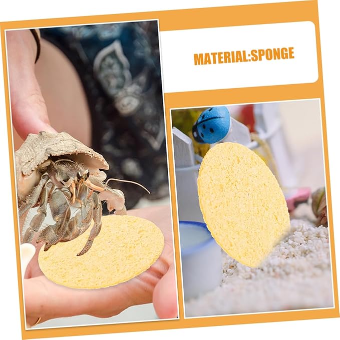 Mikikit 20pcs Crab Tank Accessories Humidity Keeping Sponges for Cleaning Water Dish