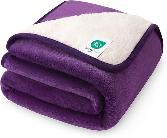Luciphia Waterproof Blanket for Dog Washable Reversible Sherpa Fleece Throw Blanket for Bed Couch Soft Liquid Pee Proof Furniture Cover Protector for Small Medium Large Pet Cat Purple 35" x 25"