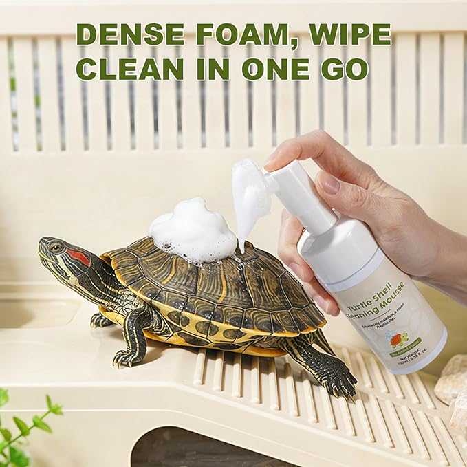 Reptile Cleaner Liquid - 100ml Gentle Moisturizing Foaming Cleanser for Hygiene | Soft Foam with Easy Application, Practical Care Accessory for Turtle, Aquarium and Living Room